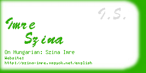 imre szina business card